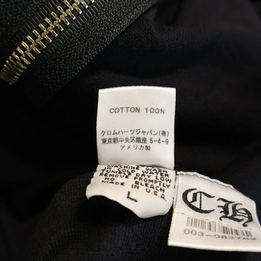 CHROME HEARTS(クロムハーツ) OLD CHプラスプリント ダガージップアップパーカー ラグランスリーブフーディー ブラック 2212-304-3141