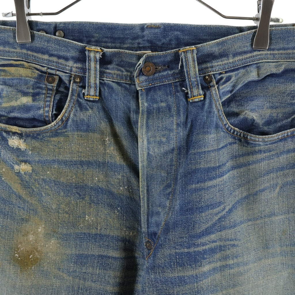 RRL(ダブルアールエル) ALASKA USA製 ダック地フラップバックポケット 月桂樹ボタン セルビッチ ボタンフライ ストレートデニムパンツ インディゴ
