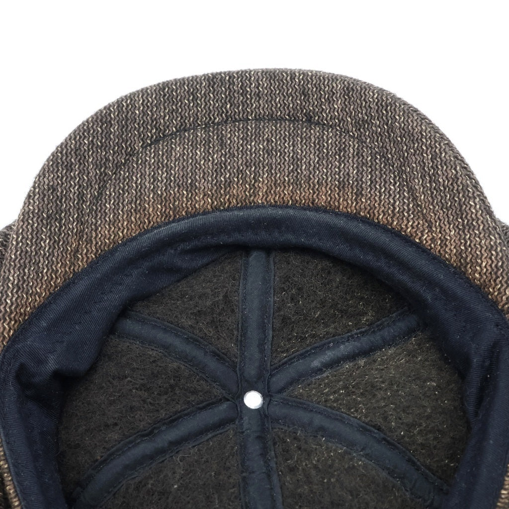 Brown's BEACH(ブラウンズビーチ) ×THE H.W DOG&CO CSQUET HUNTING CAP エイチダブリュードッグアンドコー ビーチクロス ごま塩 キャスケット ハンティングキャップ 帽子 ブラウン