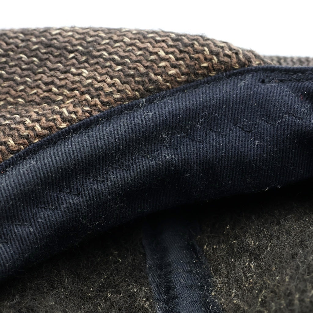 Brown's BEACH(ブラウンズビーチ) ×THE H.W DOG&CO CSQUET HUNTING CAP エイチダブリュードッグアンドコー ビーチクロス ごま塩 キャスケット ハンティングキャップ 帽子 ブラウン