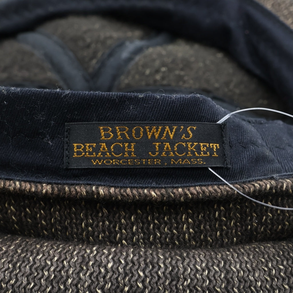 Brown's BEACH(ブラウンズビーチ) ×THE H.W DOG&CO CSQUET HUNTING CAP エイチダブリュードッグアンドコー ビーチクロス ごま塩 キャスケット ハンティングキャップ 帽子 ブラウン