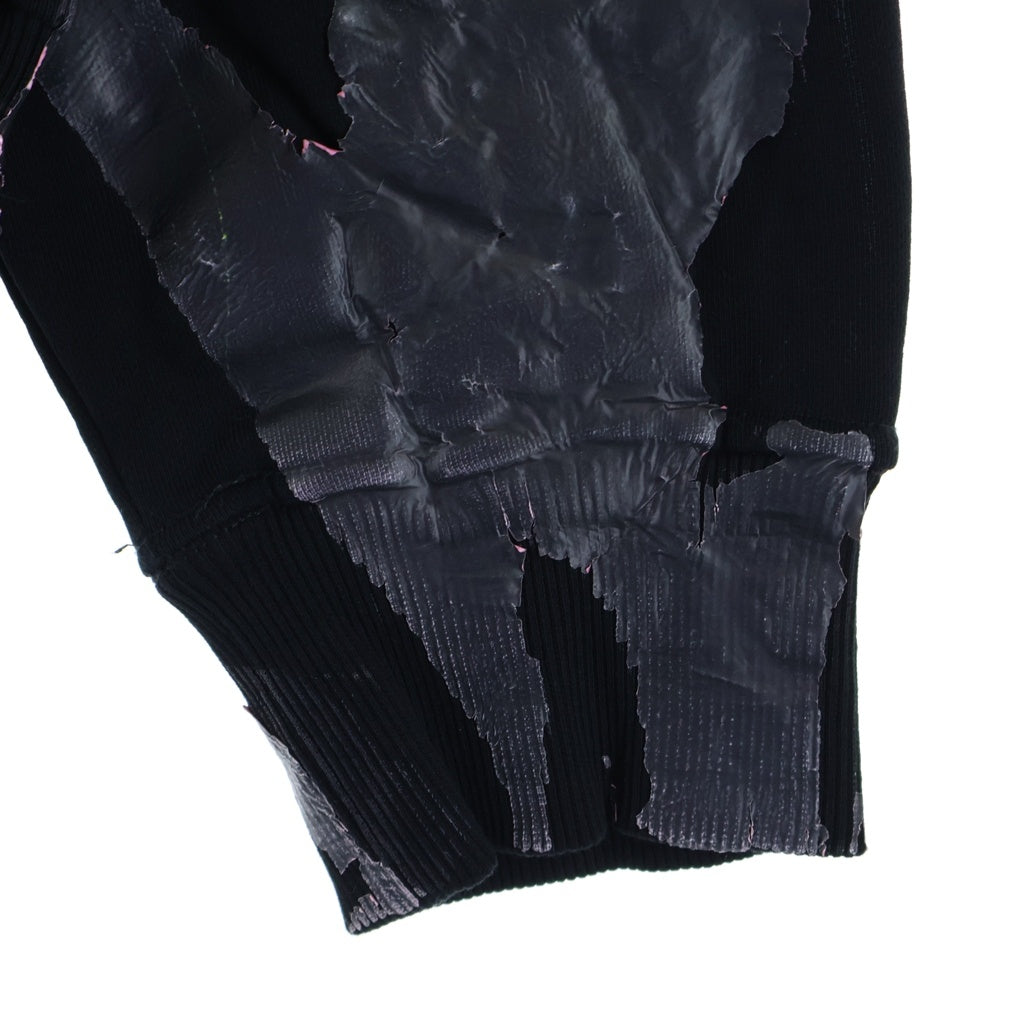 DIESEL(ディーゼル) 24AW S-MAC-HOOD-M1 ロゴエンブロイダリー デジタルプリント ラバー加工 プルオーバーパーカー フーディ ブラック A11753