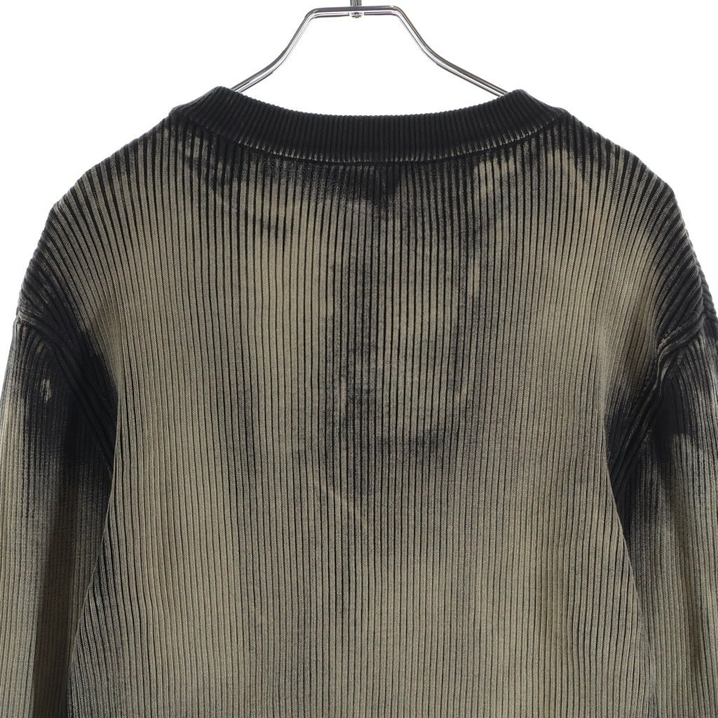 DIESEL(ディーゼル) 24SS K-DARIN オーバルD ロゴプレート フェード加工 プルオーバー リブニット レディース ブラウン A12455