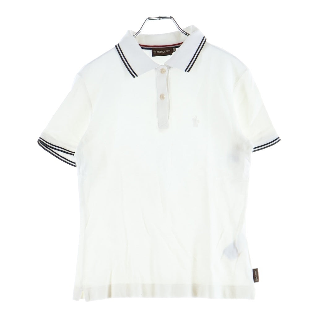 MONCLER(モンクレール) 鹿の子 茶タグ 半袖 コットン ポロシャツ ホワイト 83509