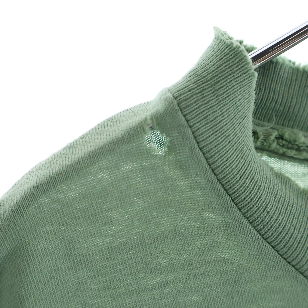 STUSSY(ステューシー) 90S VINTAGE OLD ヴィンテージ オールド 黒タグ USA製 両面ロゴプリント クルーネック半袖Tシャツ カットソー ライトグリーン