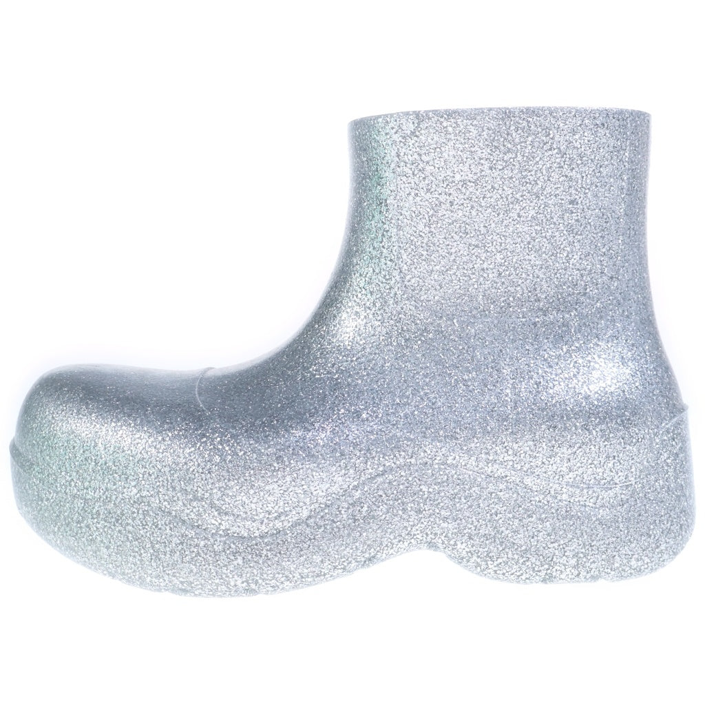 BOTTEGA VENETA(ボッテガヴェネタ) PUDDLE BOOT SPARKLE RUBBER パドル スパークル ラバー グリッター レイン アンクルブーツ シルバー 640045 V10Q0 1414