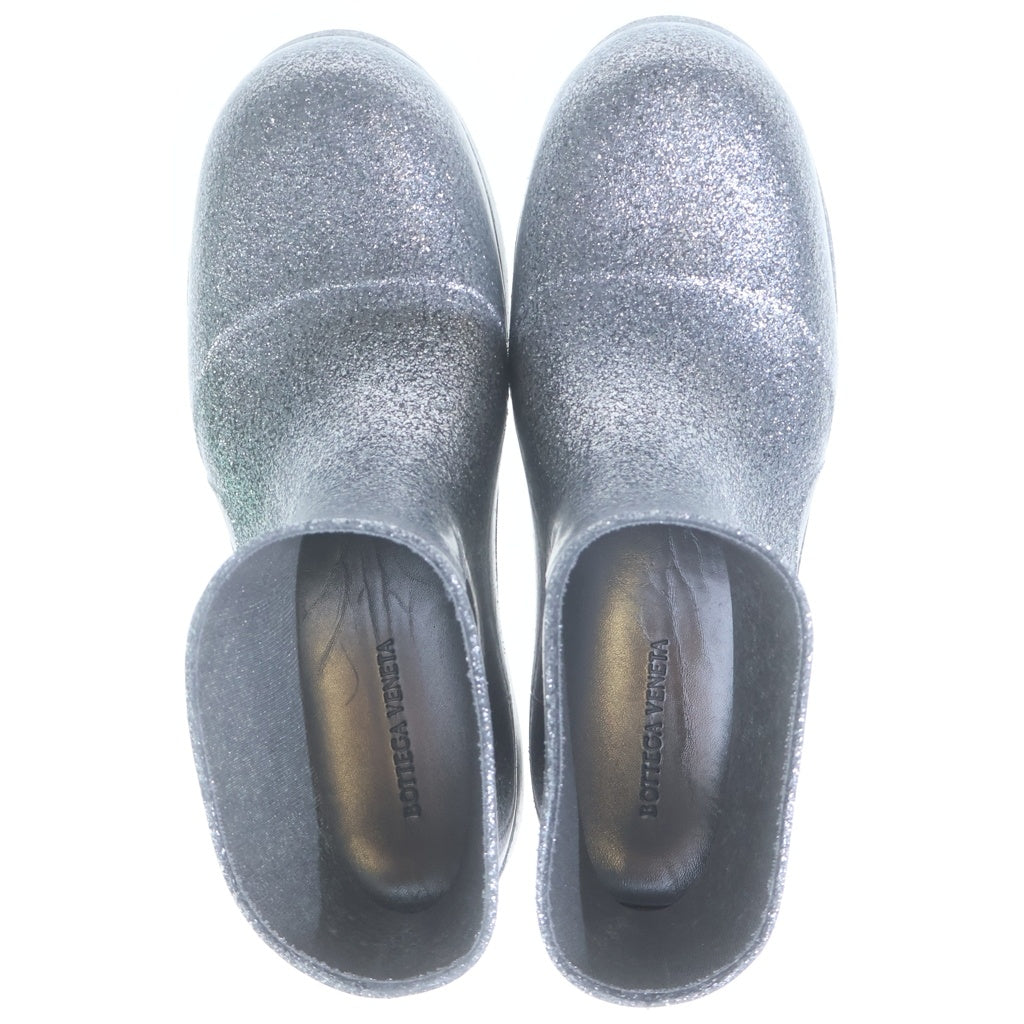BOTTEGA VENETA(ボッテガヴェネタ) PUDDLE BOOT SPARKLE RUBBER パドル スパークル ラバー グリッター レイン アンクルブーツ シルバー 640045 V10Q0 1414