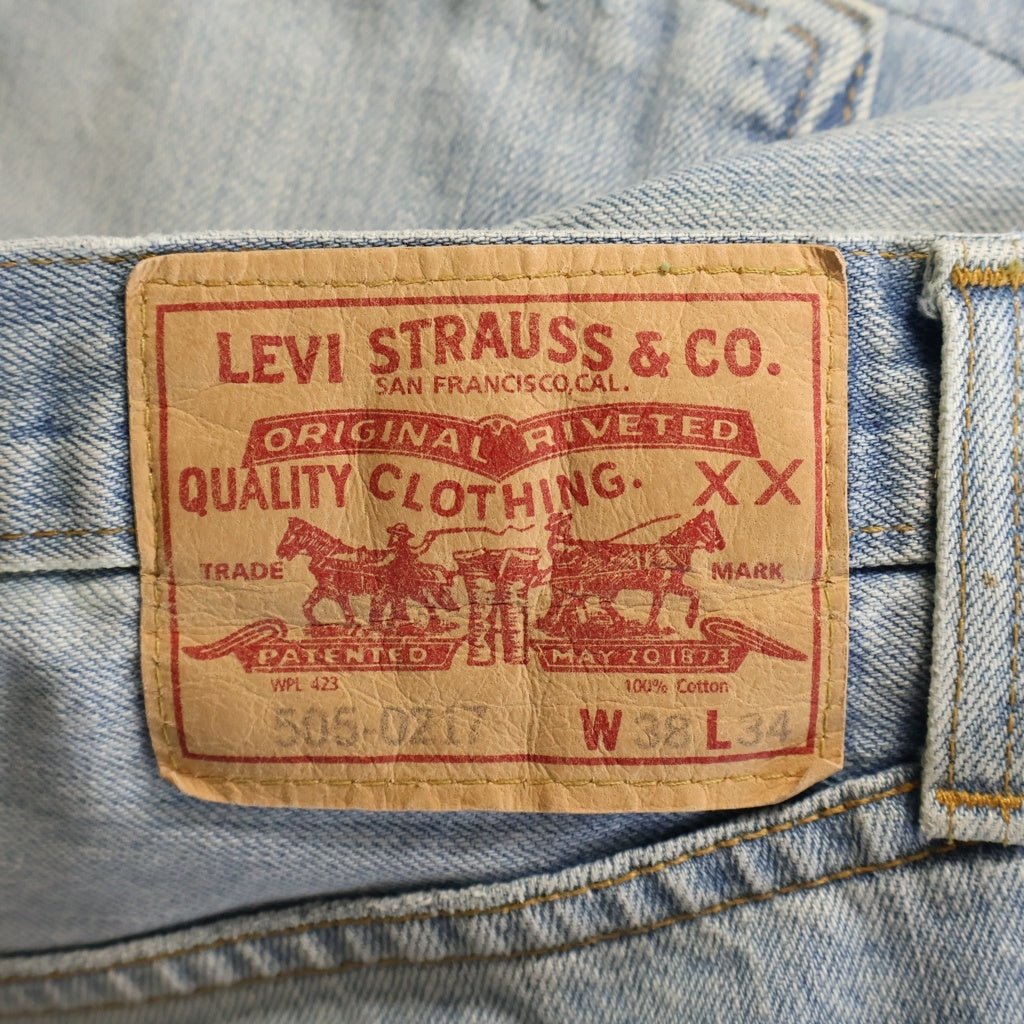 Levi's VINTAGE CLOTHING(リーバイス ビンテージ クロージング) 505 67年モデル復刻 ハードウォッシュ リペア加工モデル ジッパーフライ ストレート デニムパンツ インディゴ 67505-0111