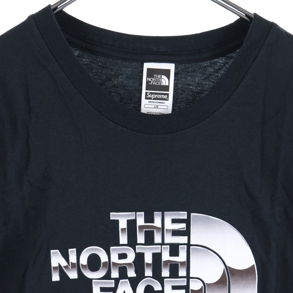 THE NORTH FACE(ザノースフェイス) 18SS ×THE NORTH FACE Metalic Logo Tee ザノースフェイス メタリックロゴプリントTシャツ ショートスリーブ クローム半袖カットソー ブラック