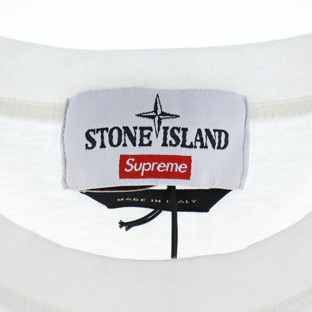 SUPREME(シュプリーム) 20AW ×STONE ISLAND Embroidered Logo S/S Top ストーンアイランド ロゴエンブロイダリーTシャツ 半袖カットソー ホワイト 7325201S1