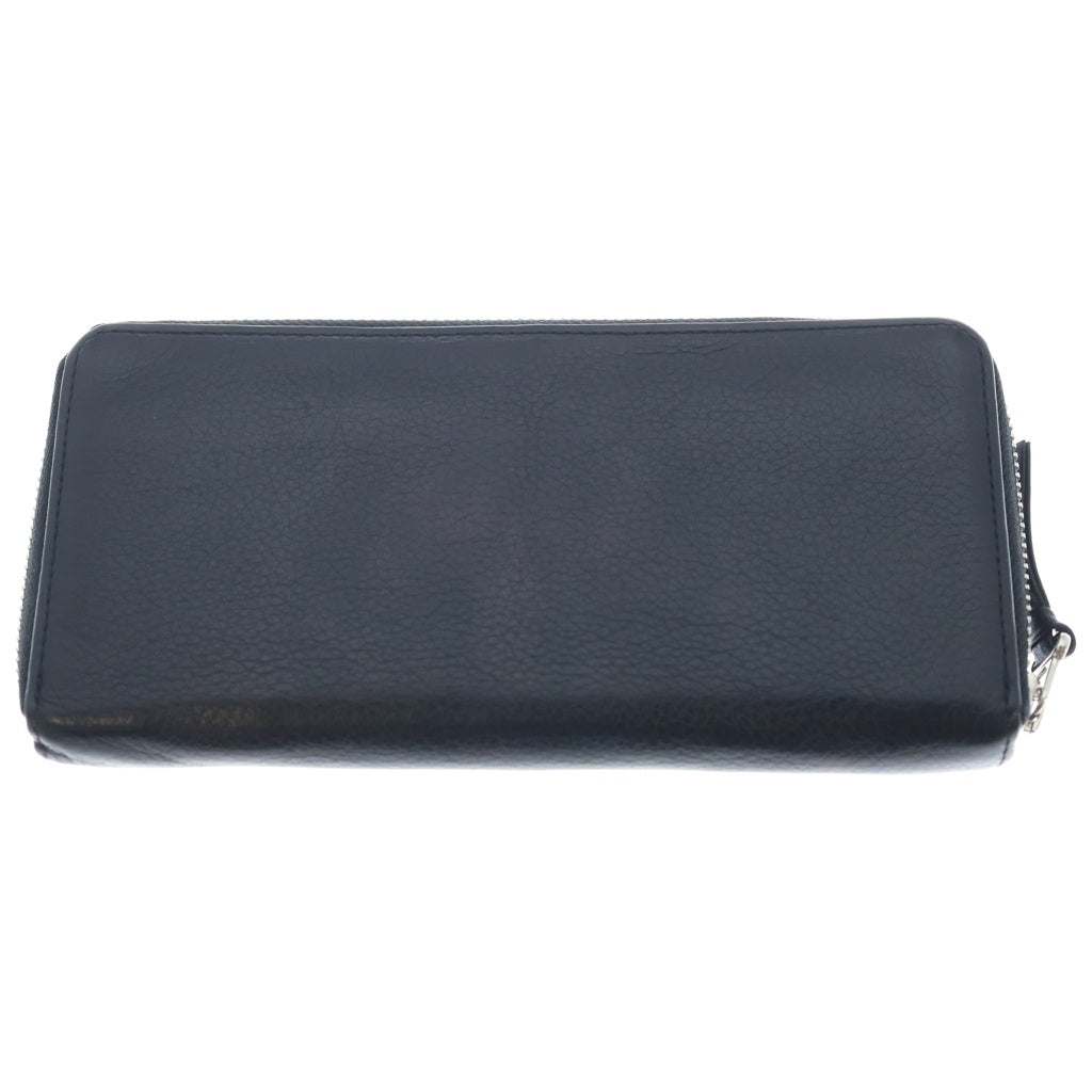 NEIGHBORHOOD(ネイバーフッド) ×PORTER PURSE-L CL-WALLET ポーター ロゴエンボス加工 レザーラウンドジップウォレット 長財布 ブラック 162YSPTN-AC02