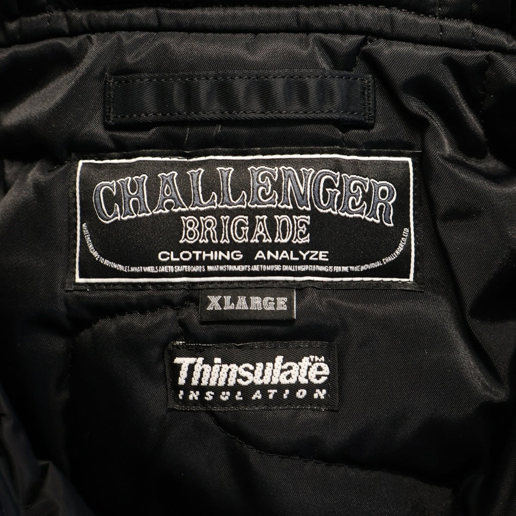 CHALLENGER(チャレンジャー) CLASSIC FLIGHT JACKET ジップアップ フーデッドナイロンフライトジャケット ブラック CLG-JK012-012