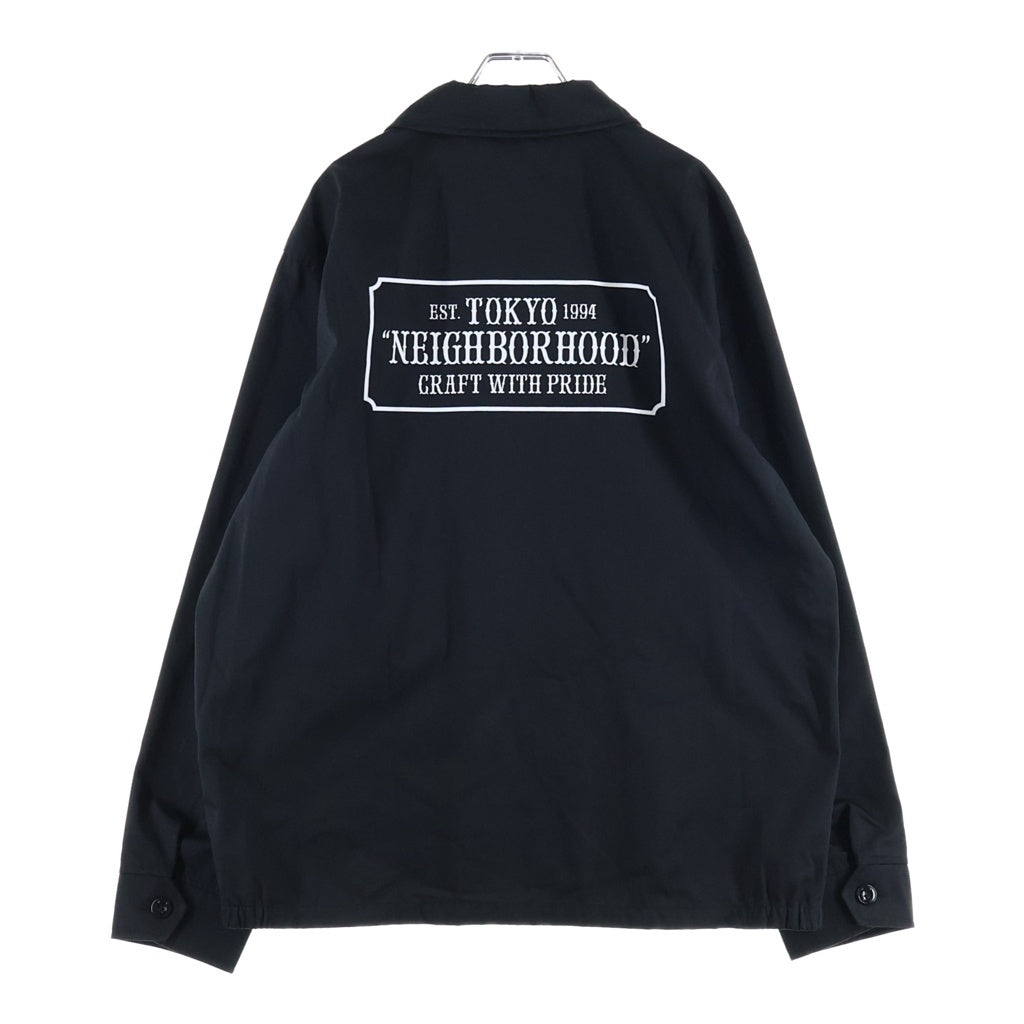 NEIGHBORHOOD(ネイバーフッド) 20AW / EC-JKT ロゴプリント ジップアップ ワークジャケット ブラック 202TSNH-JKM02