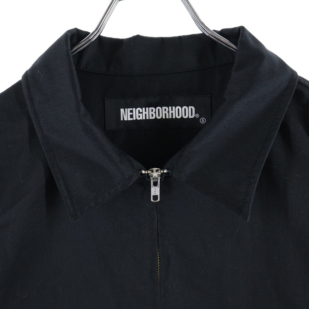 NEIGHBORHOOD(ネイバーフッド) 20AW / EC-JKT ロゴプリント ジップアップ ワークジャケット ブラック 202TSNH-JKM02