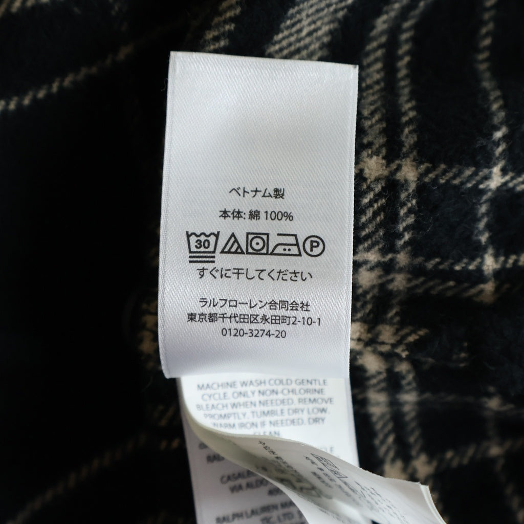 POLO RALPH LAUREN(ポロラルフローレン) 2ポケット コットン ロングスリーブ チェックシャツ ブラック/ベージュ