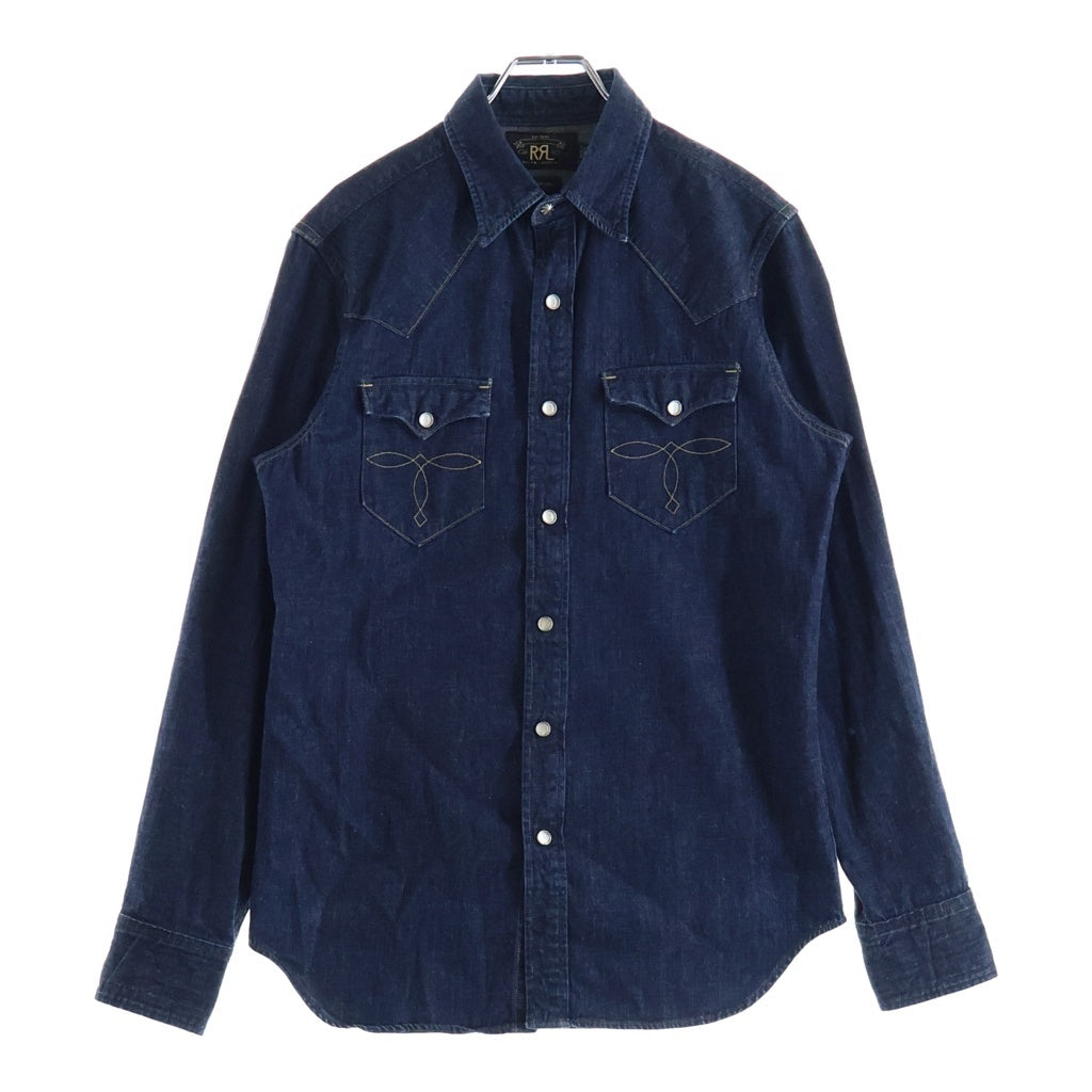 RRL(ダブルアールエル) スナップボタン ロングスリーブ ウエスタンデニムシャツ インディゴ