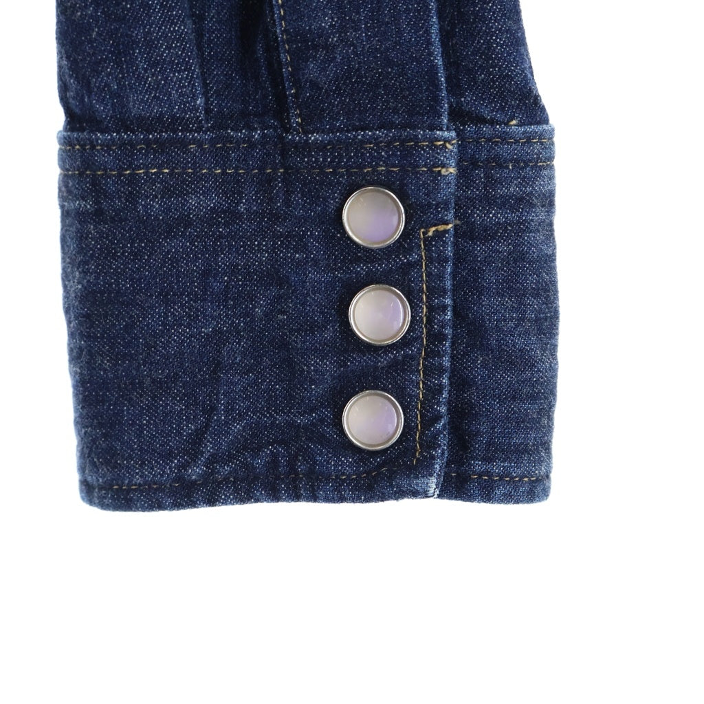 RRL(ダブルアールエル) スナップボタン ロングスリーブ ウエスタンデニムシャツ インディゴ