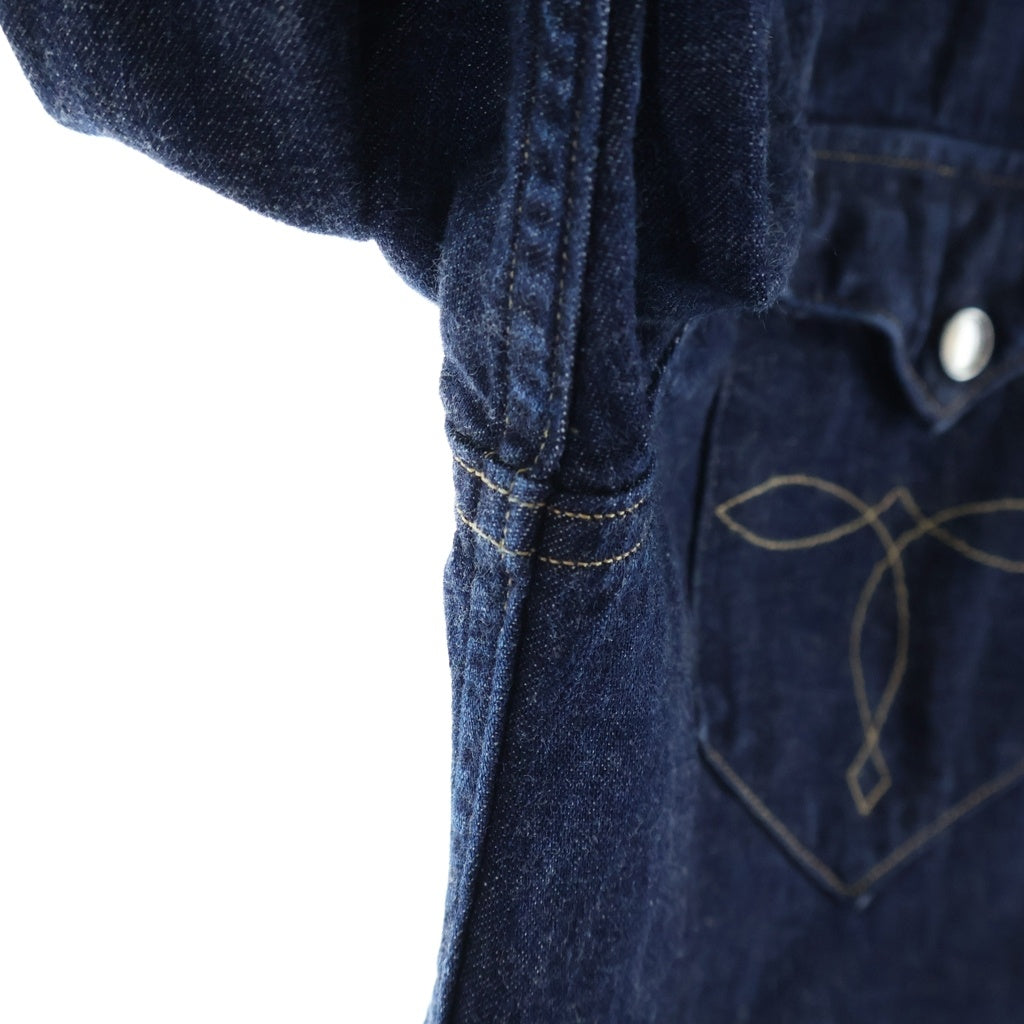 RRL(ダブルアールエル) スナップボタン ロングスリーブ ウエスタンデニムシャツ インディゴ