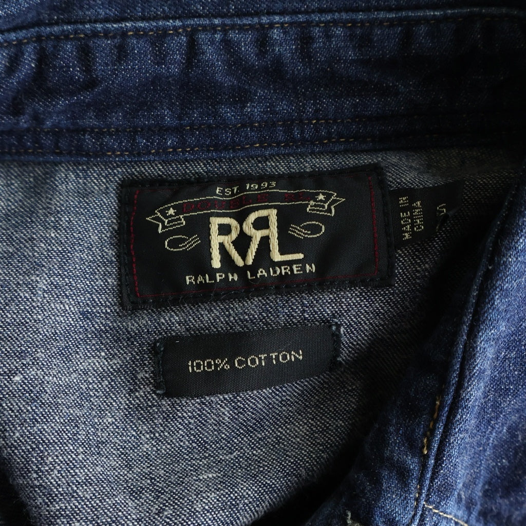 RRL(ダブルアールエル) スナップボタン ロングスリーブ ウエスタンデニムシャツ インディゴ