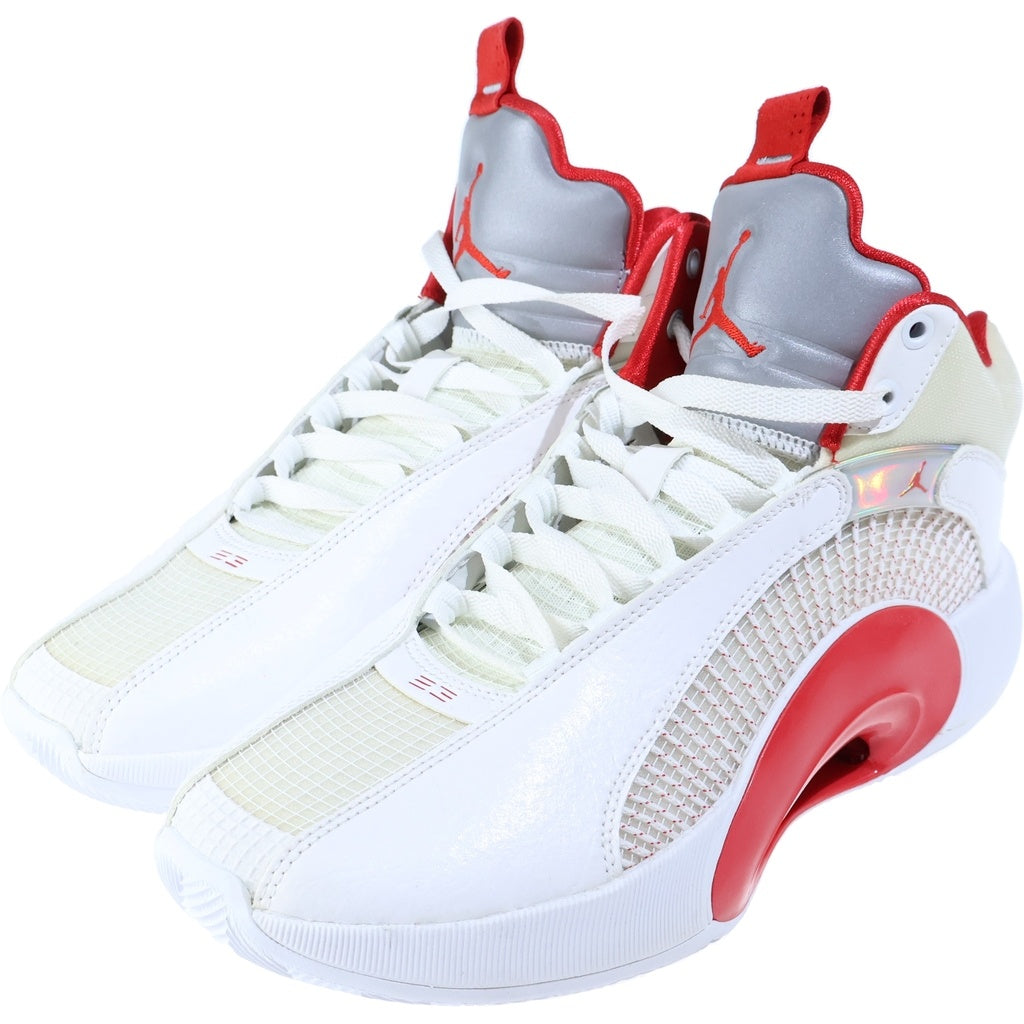 NIKE(ナイキ) AIR JORDAN 35 FIRE RED エアジョーダン35 ファイアーレッド ミドルカットスニーカー ホワイト/レッド US9.5/27.5cm CQ4228-100 CQ4428-100