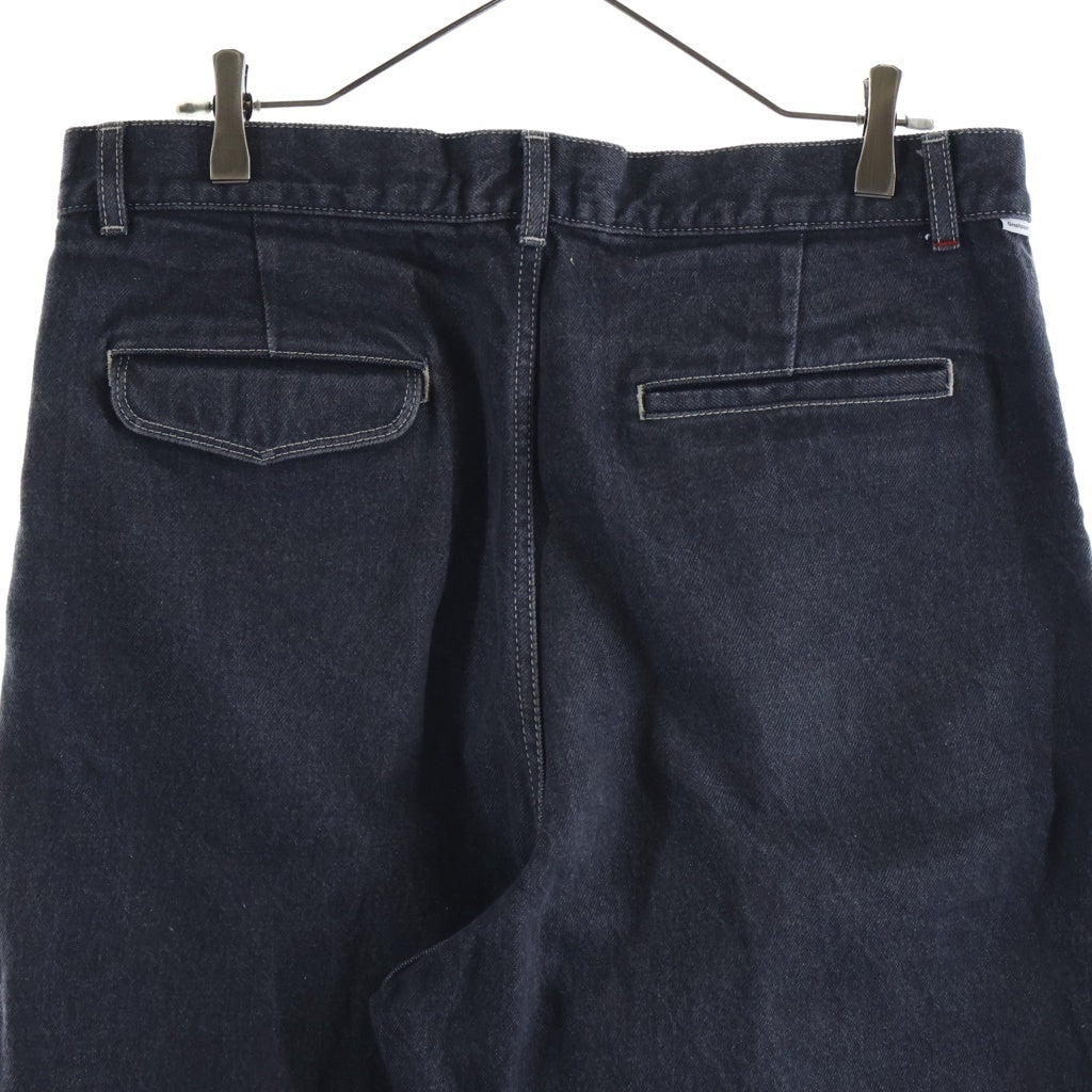Graphpaper(グラフペーパー) 25SS GRAY TONE CONE DENIM TWO TUCK PANTS グレートーン ツータック ジップフライ センタープレス ワイドパンツ デニム グレー GM252-40067RB