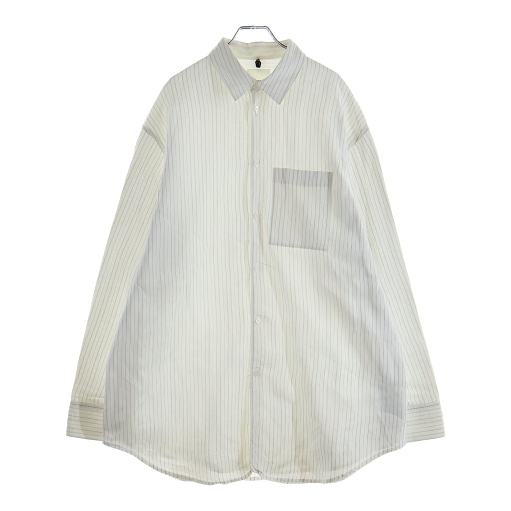 OAMC(オーエーエムシー) 20AW HENRY SHIRT STRIPED ヘンリー ストライプ ダブルフェイス 長袖シャツ ホワイト OAMR600836