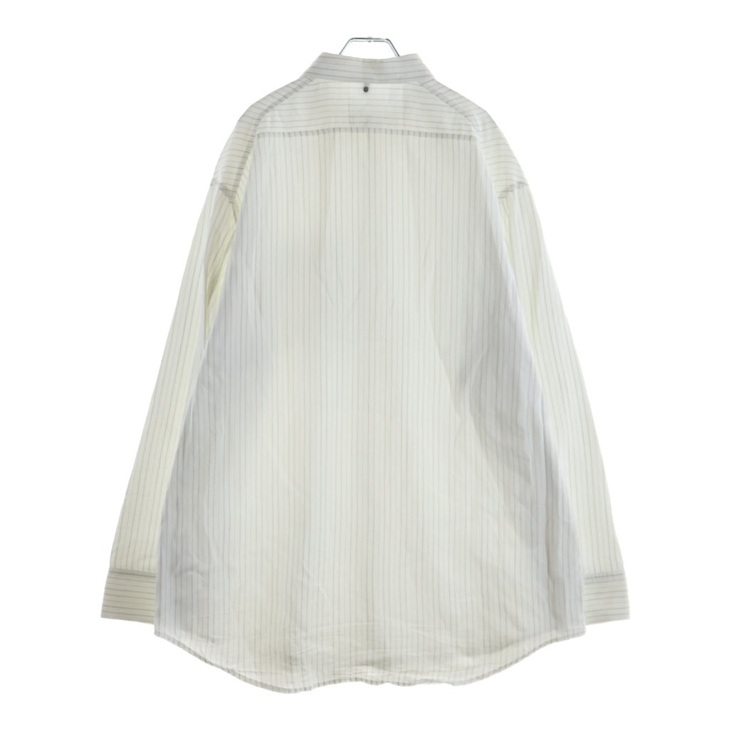 OAMC(オーエーエムシー) 20AW HENRY SHIRT STRIPED ヘンリー ストライプ ダブルフェイス 長袖シャツ ホワイト OAMR600836