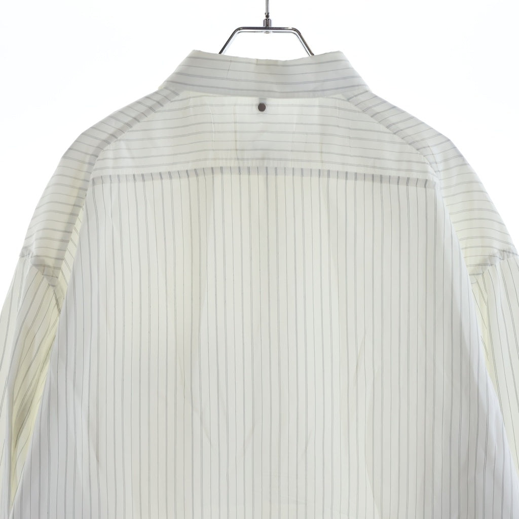 OAMC(オーエーエムシー) 20AW HENRY SHIRT STRIPED ヘンリー ストライプ ダブルフェイス 長袖シャツ ホワイト OAMR600836