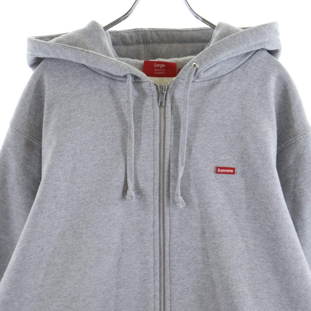 SUPREME(シュプリーム) 16AW Small Box Thermal Zip Up スモールボックスロゴ 裏フローラルサーマル スウェット ジップアップパーカー フーディー グレー
