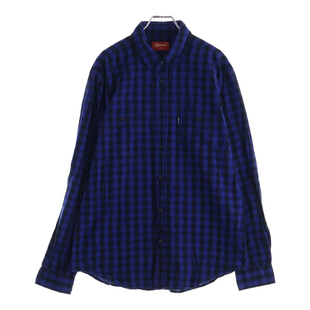 SUPREME(シュプリーム) 12AW Buffalo Check Shirt レギュラーカラー ボタンダウン バッファローチェック 長袖シャツ ブルー