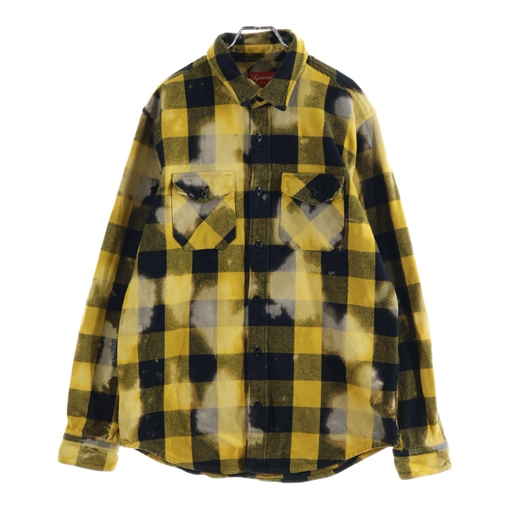 SUPREME(シュプリーム) 13AW Bleached Buffalo Heavyweight Shirt ブリーチ加工 バッファローチェック ヘビーウェイト 長袖シャツ イエロー