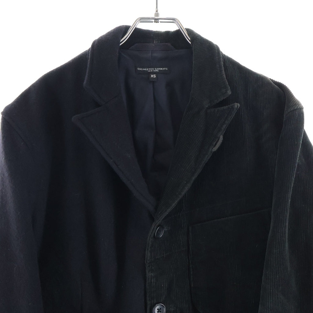 Engineered Garments(エンジニアド ガーメンツ) ANDFORD JACKET LOFTMAN別注 アンドフォード ウール コーデュロイ スプリット切替ジャケット ブラック