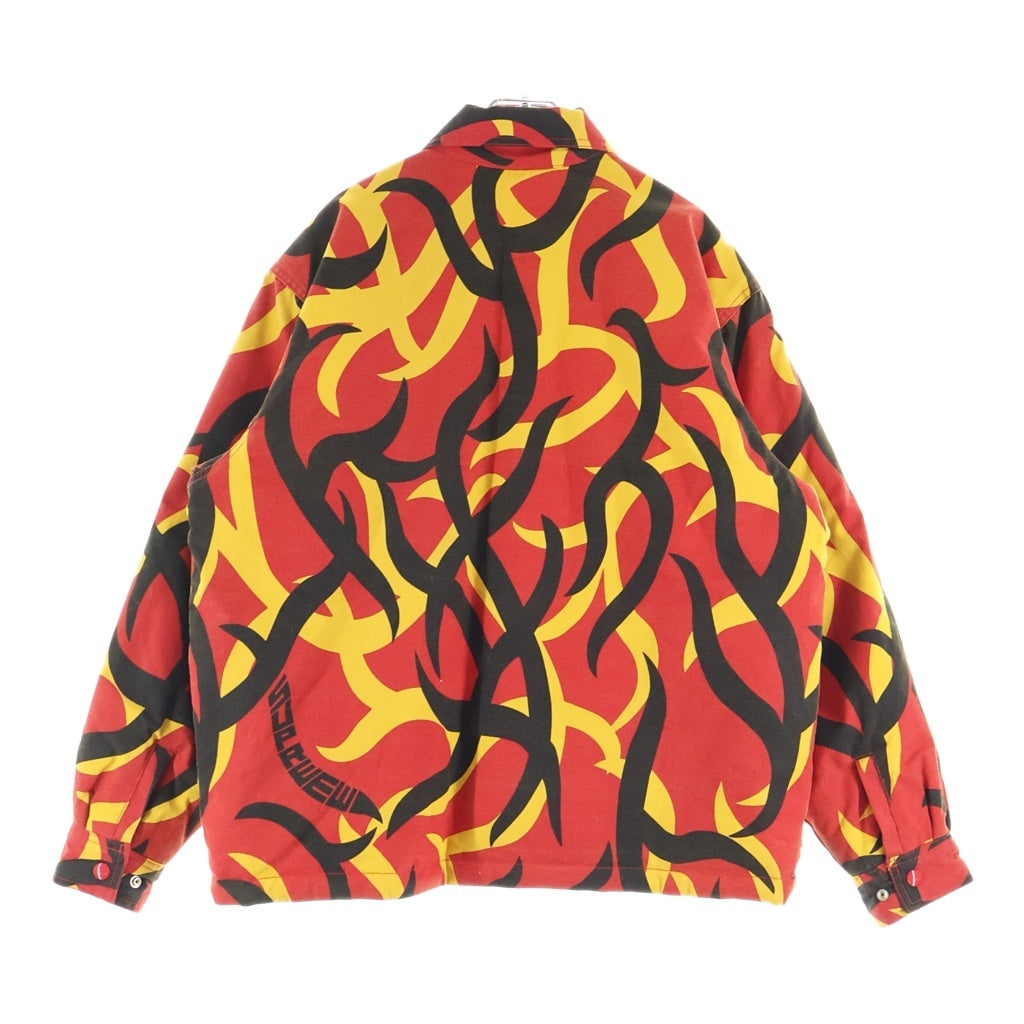 SUPREME(シュプリーム) 19AW Reversible Puffy Work Jacket リバーシブル トライバルカモ ジップアップパファージャケット レッド/イエロー