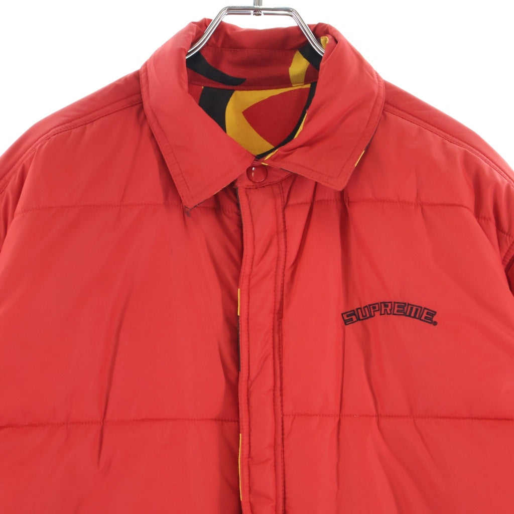 SUPREME(シュプリーム) 19AW Reversible Puffy Work Jacket リバーシブル トライバルカモ ジップアップパファージャケット レッド/イエロー