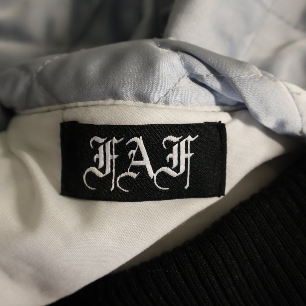 FAF/Fake As Flowers(エフエーエフ/フェイクアズフラワーズ) 24AW STADIUM JACKET ウール リバーシブル スタジアム バーシティジャケット スタジャン ブラック/ブルー 2342509