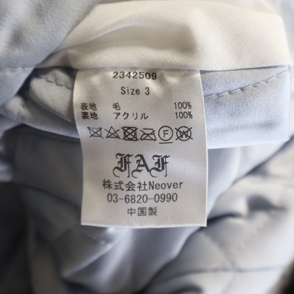 FAF/Fake As Flowers(エフエーエフ/フェイクアズフラワーズ) 24AW STADIUM JACKET ウール リバーシブル スタジアム バーシティジャケット スタジャン ブラック/ブルー 2342509