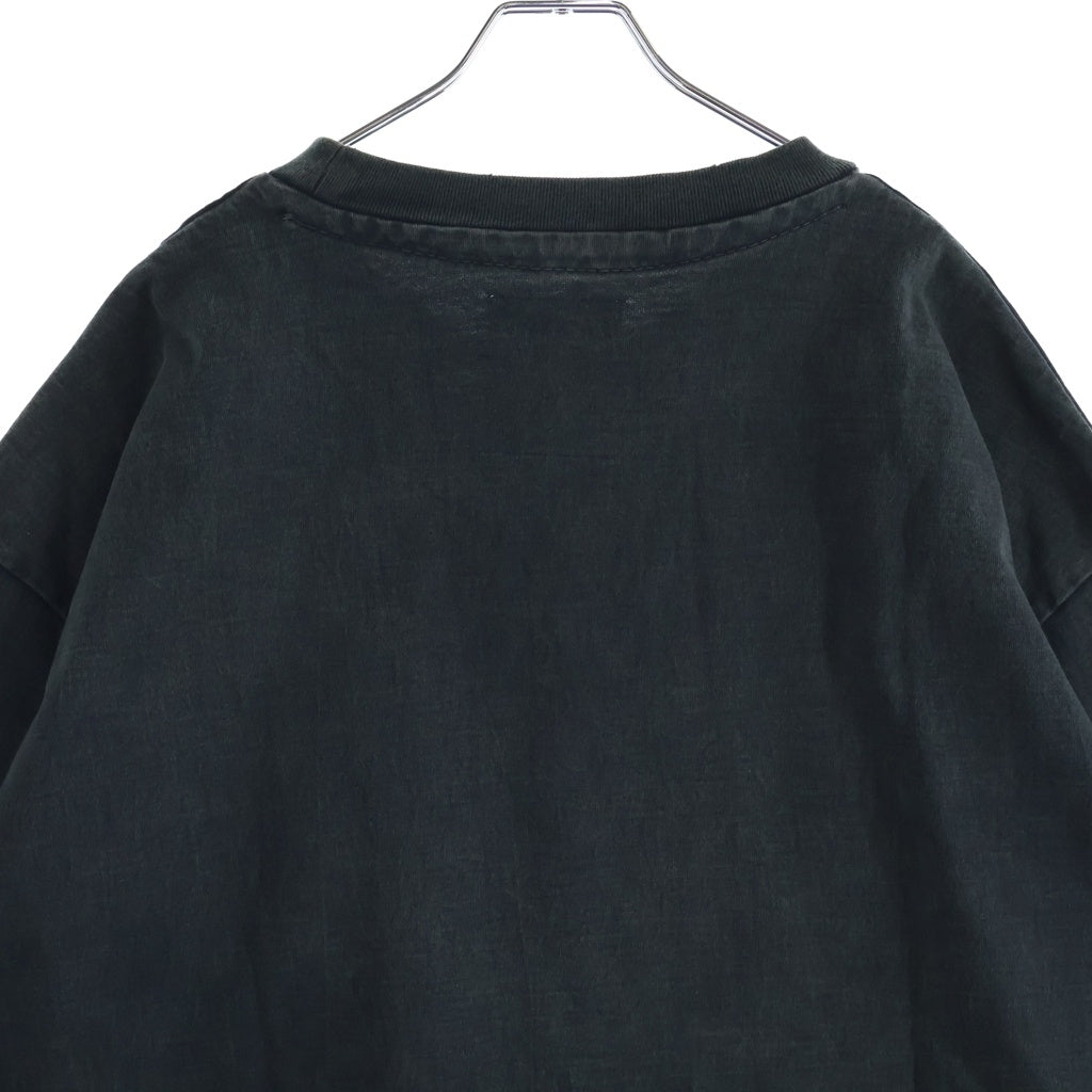 MAISON MIHARAYASUHIRO(メゾンミハラヤスヒロ) 25SS AMATEUR SEWN LIKE T-SHIRT アマチュア ソーン ライク ロゴエンブロイダリー クルーネック半袖Tシャツ カットソー ブラック A14TS601