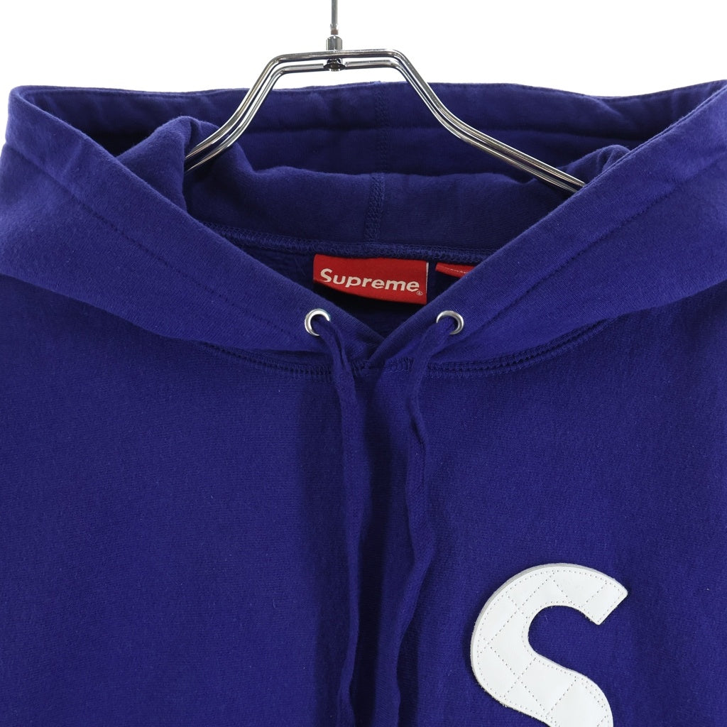 SUPREME(シュプリーム) 20SS S Logo Hooded Sweatshirt レザーキルティングSロゴ プルオーバーパーカー フーディ パープル