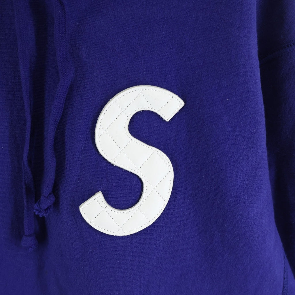 SUPREME(シュプリーム) 20SS S Logo Hooded Sweatshirt レザーキルティングSロゴ プルオーバーパーカー フーディ パープル