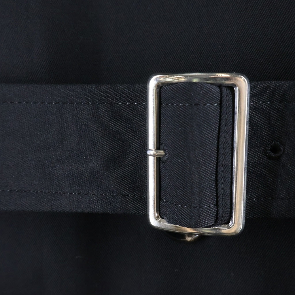 COMME des GARCONS HOMME DEUX(コムデギャルソン オムドゥ) 23AW AD2023 ウールギャバジン キルティング ベルテッド トレンチコート ブラック DL-C004