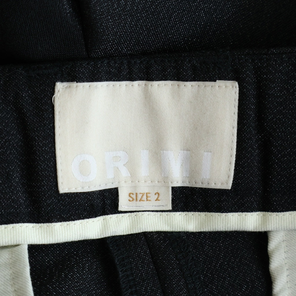 ORIMI(オリミ) LOCK LINE SLACKS ウール混 ロックライン スラックスパンツ ブラック S26209