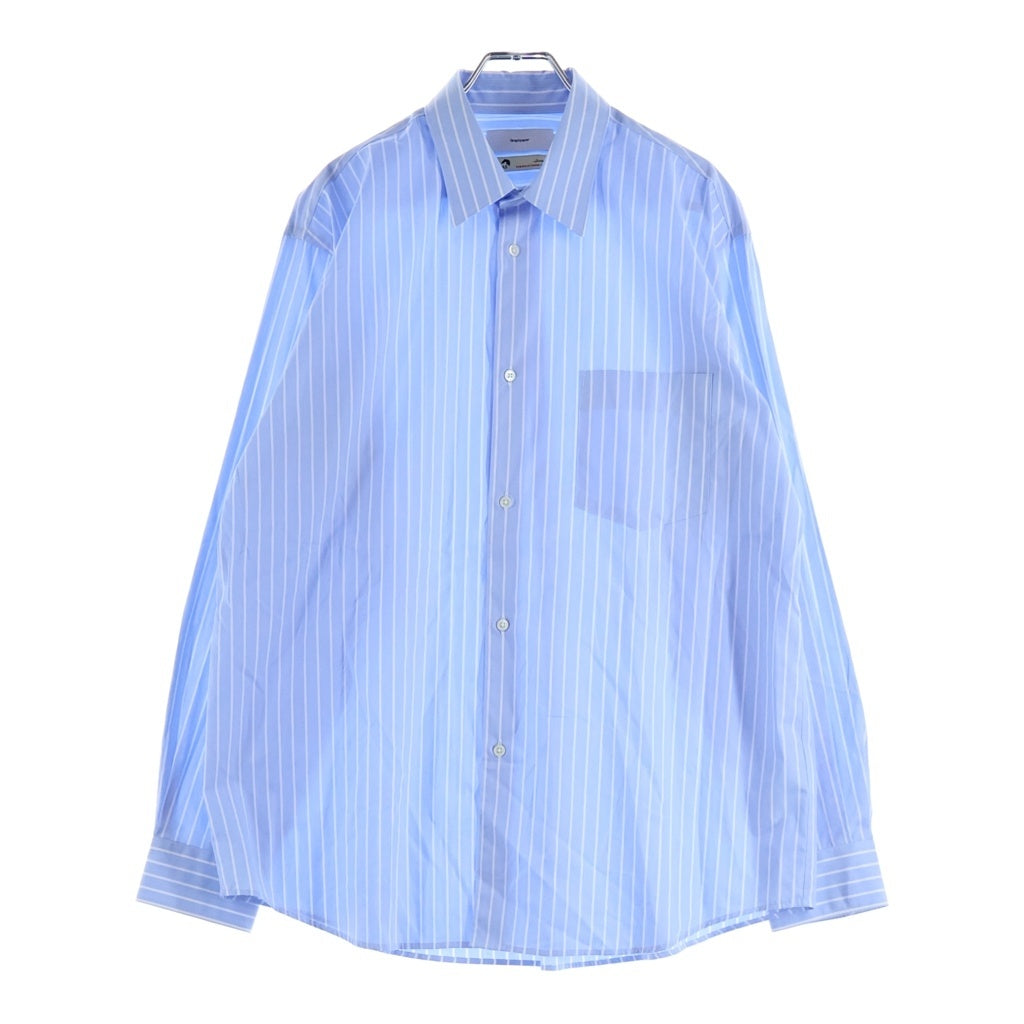 Graphpaper(グラフペーパー) SIDOGRAS Regular Collar Shirt シドグラス ストライプ レギュラーカラー 長袖シャツ ブルー GM242-50001