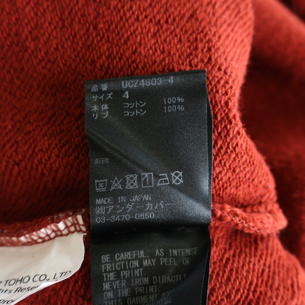 UNDERCOVER(アンダーカバー) 20AW 蜘蛛巣城 総柄 クルーネックスウェットトレーナー レッド/ブラック UCZ4803-4