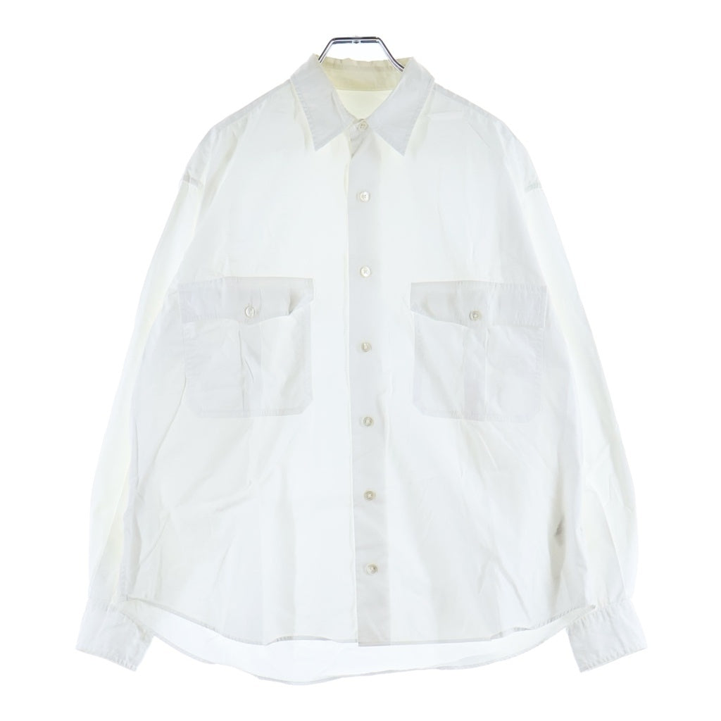 Porter Classic(ポータークラシック) ROLL UP SHIRT ロールアップ レギュラーカラー長袖シャツ ホワイト