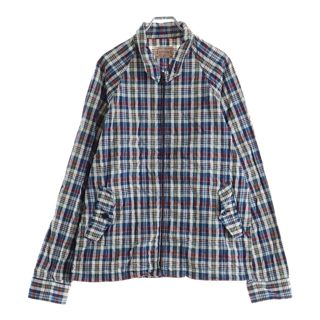 BONCOURA(ボンクラ) コットン ジップアップ 長袖チェックシャツ マルチ