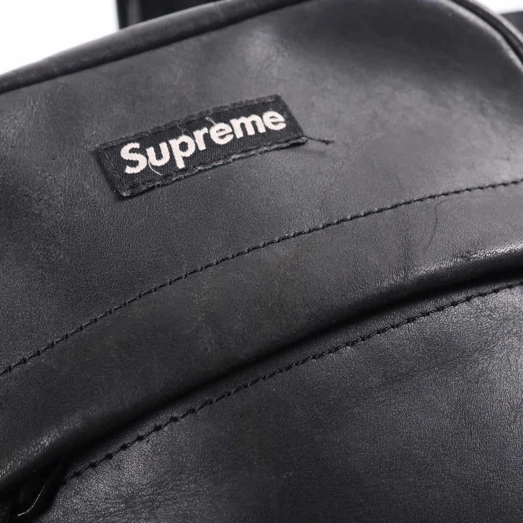 SUPREME(シュプリーム) 23AW Leather Shoulder Bag ボックスロゴ レザーショルダーバッグ ブラック