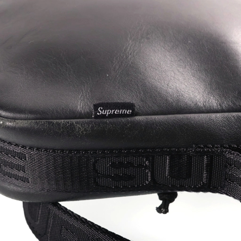 SUPREME(シュプリーム) 23AW Leather Shoulder Bag ボックスロゴ レザーショルダーバッグ ブラック
