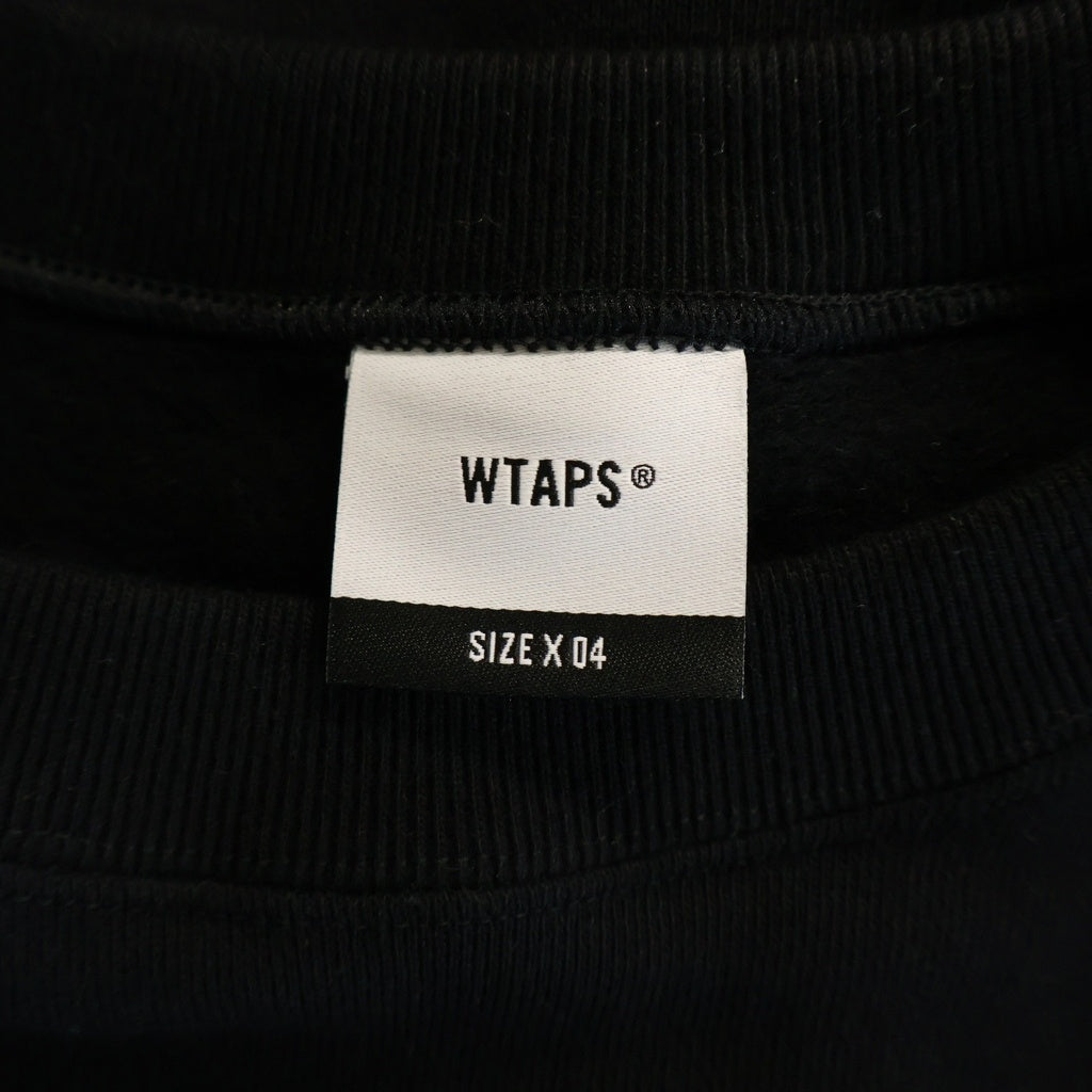 WTAPS(ダブルタップス) 25AW IDENTITY SWEATER COTTON バッグロゴプリント クルーネック プルオーバースウェット トレーナー ブラック 252ATDT-CPM02S