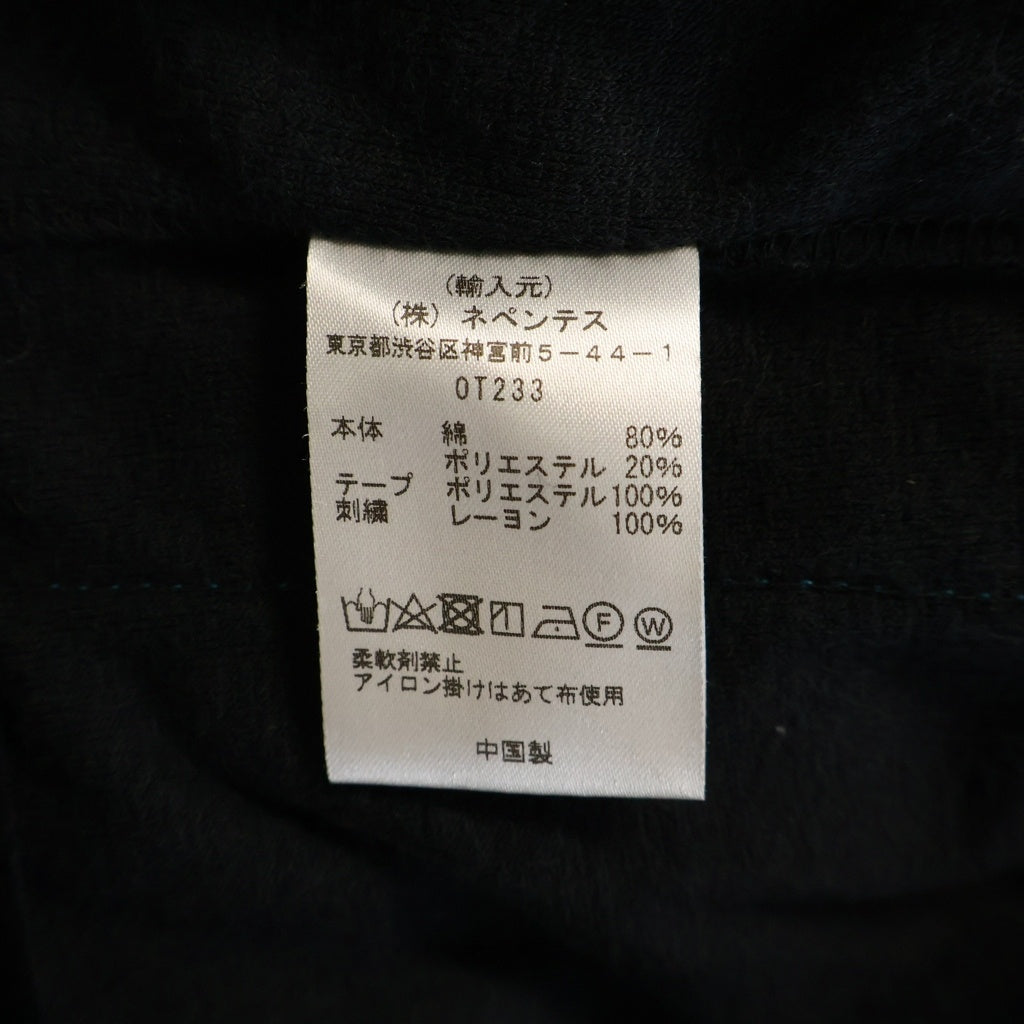Needles(ニードルス) 24SS RC Track Jacket ベロア パピヨンエンブロイダリー トラックジャケット ジャージ ブラック/ブルー 0T233