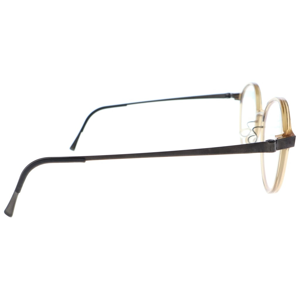 NO BRAND(ノーブランド) LINDBERG リンドバーグ Acetanium ボストンフレーム アセタニウム クリアレンズ サングラス メガネ ブラウン/ブラック 1177